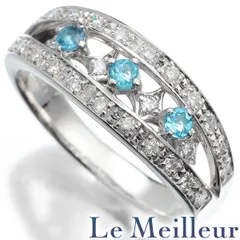 パライバトルマリン ダイヤモンド 0.27ct プラチナ Pt900 リング 指輪 12号 中古 プレラブド 返品OK