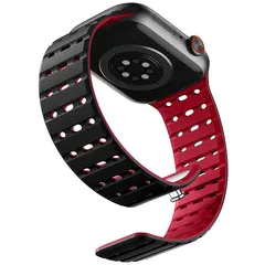[Bandletic] アップルウォッチ用の バンド シリコン マグネット - 夏 蒸れない スポーツバンド 38mm 40mm 41mm 42mm(Series10) 通気性 防汗 軽量 2色デザイン 交換バンド 用 SE2/SE/Series10/9/