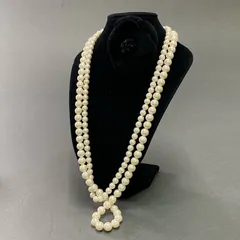 c25 【2点セット】 FOXEY フォクシー パール 2連ネックレス × カメリア ブローチ ホワイト ブラック ビジュー セレモニー 結婚式 入学式 フォーマル まとめのサムネイル