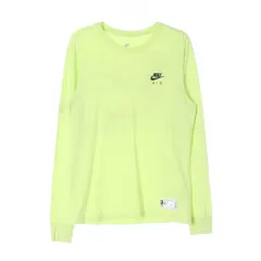 M Nike(ナイキ） エアー 蛍光イエロー 長袖 ラウンド Tシャツ
