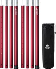 タープポール テントポール アルミ 2本セット レッド 280cm 直径33mm 8段階調節 収納バッグ付き VASTLAND（ヴァストランド）