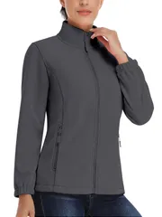 ブルゾン アウトドア ジップアップ 無地 立ち襟 アウター ライト スキー ジャケット 登山 秋冬 帯電防止 防寒着 インナー 薄手 レディース フリースジャケット [KEFITEVD]