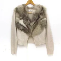 クーム カーディガン 長袖 フォックスファー ウール混 トップス レディース Fサイズ ホワイト系 Coomb