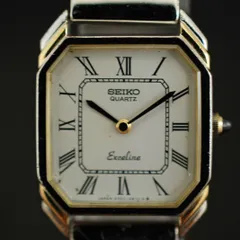 264 【美品　新品電池】 Vintage Seiko Exceline Gold Roman  エクセリーヌ ローマン レディース 腕時計 ドレス