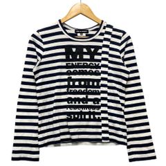 COMME DES GARCONS コムデギャルソン レディース MY ENERGY プリント ボーダー ロング Tシャツ サイズXS 正規品 / 40166