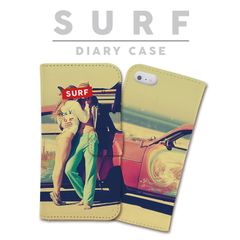 全機種対応 手帳型 スマホケース SURF サーフ サーフィン カリフォルニア ロサンゼルス 西海岸 ヒッピー iPhone アンドロイド AQUOS Galaxy Xperia Google Pixel arrows OPPO ケース カバー 折りたたみ