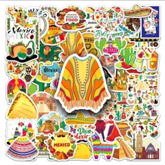 シールメキシコステッカーデコレーションアルバムコラージュ可愛いまとめ売り派手雑貨