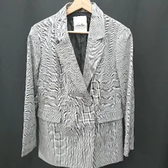 ◇ ⊇ dazzlin ダズリン チェック柄 長袖 テーラードジャケット サイズF グレー レディース E  【1502180028366】