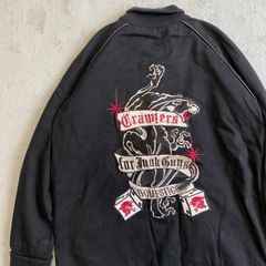 【BACKSTREETCRAWLER】バックストリートクローラー　黒豹　黒虎　スーベニア　スタジャン　刺繍　サイコロ　スパイダー　ブラック　裏地レーヨン