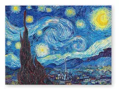 【数量限定】プラ製ジグソーパズル【ゴッホ＿星月夜】(8X10cm)子供大人 ミニパズル 破片なし 150ピース カチっとハマる[P1139] ピントー(Pintoo)