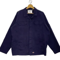 Dickies ディッキーズ ダブルポケット REDHAWK ジャンパー ワークシャツ ジャケット オープンカラー ライトアウター 長袖 オーバーサイズ ビッグシルエット Lサイズ ネイビー