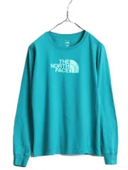 【お得なクーポン配布中!】 ノースフェイス プリント 長袖 Tシャツ レディース M / 古着 The North Face アウトドア クルーネック ロングスリーブ ロンT カットソー 緑
