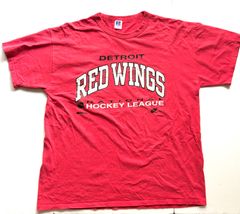 MADE IN USA 90s RUSSELL ラッセル NHL DETROIT REDWINGS デトロイト レッドウィングス 赤 XL 古着 ヴィンテージ ナショナルリーグ