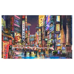 ピントー(Pintoo) 1000ピース プラ製ジグソーパズル【張肖涵＿雨夜のネオン街】(38X59cm)大人向け難しい 破片なし カチっとハマる[H2857]