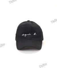アニエスベー agnes b. キャップ ベースボールキャップ 帽子 ロゴ　ブラック