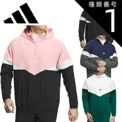 種類1：L/ﾋﾟﾝｸ/ﾌﾞﾗｯｸ（IM7220） アディダスゴルフツイストウィーブ アーカイブデザイン サイドジップ付き ハーフジップ長袖フーディーメンズ ゴルフ ウェア「ADIDAS GOLF JSC10」2024年秋冬モデル