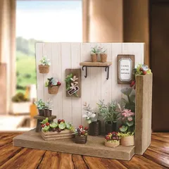 【ドールハウス】 【エルベール】 【ミニチュアハウスキット】　ホームデコナチュラルハウスキット　楽しいことの始まり　NTR-48