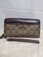 COACH 長財布 茶色 シグネチャー コーチ 財布