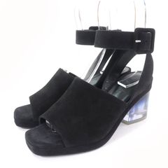 極美品☆HERMES エルメス 2022年製 222011Z FLIRT60 スウェードレザー アンクルストラップ サンダル ブラック 36.5 箱・保存袋付き イタリア製 レディース