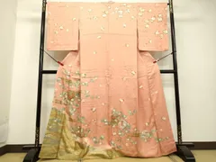 平和屋着物●訪問着　駒刺繍　立波雪輪草花文　暈し染め　金彩　正絹　逸品　DAAU0700tw