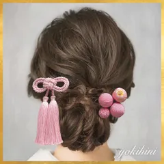 《和装髪飾り ピンク×花柄》 和装 着物 振袖 袴 浴衣 白無垢 色打掛 成人式 卒業式 結婚式 ウェディング ブライダル wedding bridal 七五三 753 初節句 前撮り ヘアアクセサリー ヘアパーツ ヘッドドレス ヘア飾り 簪 かんざし 縮緬