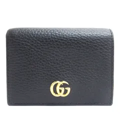 グッチ GUCCI GGマーモント ダブルG ミニウォレット 二つ折り財布 レザー イタリア製 456126 ブラック