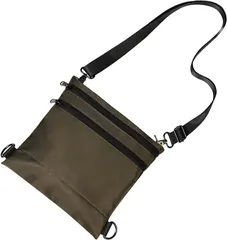 C-POSH サコッシュ メンズ 小さめ 軽量 ポケット代わりのコンパクト 斜め掛けバッグ 20cm A6サイズ収納 無地(カーキ)