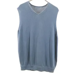 crepuscule クレプスキュール 日本製 Vネック ニットベスト 2 ブルー系 メンズ 古着