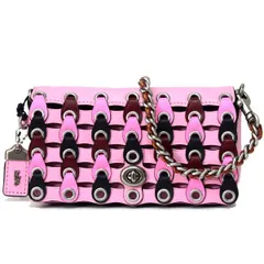 コーチ バッグ COACH グラブタンレザー カラーブロック コーチ リンク ディンキアー パンチング チェーン 2way クラッチ クロスボディー 斜め掛け ショルダーバッグ ペタル【訳あり】86832