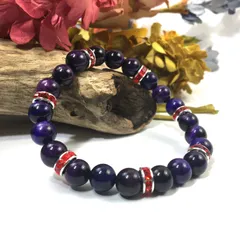 パワーストーン ブレスレット パープルタイガーアイ (レッド) 8mm レディース  ●