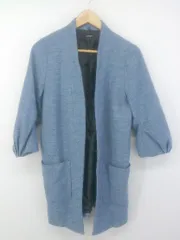 ◇ ◎ EMODA エモダ ウール混 長袖 コート ジャケット サイズF ライトグレー ブラック レディース P  【1302280000121】