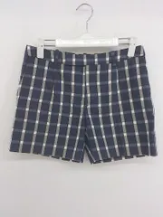 ◇ ZARA BASIC ザラベーシック チェック ショートパンツ サイズEUR XS USA XS MEX 24 ネイビー グレー系 レディース E  【1303140005058】