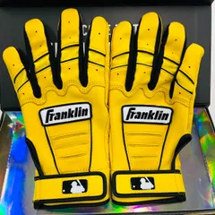 【大人気イエロー！】 Franklin　フランクリン　オリジナルオーダーモデル 4　バッティング手袋　バッティンググローブ　野球　イエロー　ブラック　当店限定のサムネイル