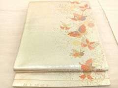 平和屋着物◎六通柄袋帯 格子草花文 逸品 CAAC9256ca