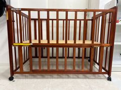 ヤトミ ハピネス ベビーベッド 70×120cm キャスター付 収納付