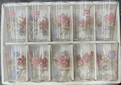 新品★レトロ　タンブラー　10個セット　コップ　ガラス