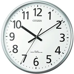 リズム(RHYTHM) 掛け時計 電波時計 オフィス 屋内用 静音 連続秒針 シルバー Φ36×4.5cm オフィス用品 事務所 シチズン CITIZEN 8MYA39-019