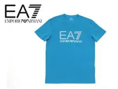 ●【EMPORIOアルマーニ EA7】XL◆ストレッチVネック Tシャツ ブルー青