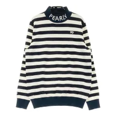 サイズ：1 PEARLY GATES パーリーゲイツ  ハイネック 長袖ニットセーター ボーダー柄 ネイビー系 [240101380444] ゴルフウェア レディース ストスト