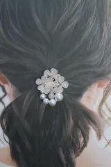 No.3 アナベルのポニーフック　つまみ細工