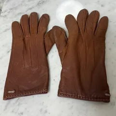 COACH コーチ グローブ レザー 本革 ブラウン カシミヤ ロゴ