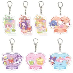 【中古】キーホルダー 全7種セット 「アイカツ!×サンリオキャラクターズ コラボ第2弾 POP UP SHOP アクリルキーホルダー(ミニキャライラスト)」