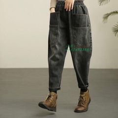 サルエルパンツ レディース デニムパンツ サーカスパンツ ウエストゴム アンクル丈 カジュアル 体型カバー ゆったり カーゴパンツ ワイドパンツ  xzdsoor