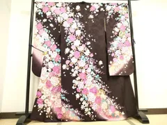 平和屋着物●豪華振袖　牡丹　草花　ラインストーン　暈し染め　金彩　正絹　逸品　DAAY2446op