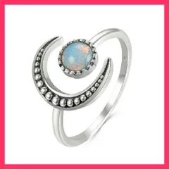 ★スタッフおすすめ★【在庫限り】リング 満月と三日月オパール オパール 小粒 韓 送料無料　スピード発送リング 満月と三日月オパール  おすすめ おしゃれ　かわいい　人気 20210125-2