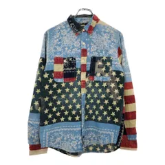 DENIM&SUPPLY RALPH LAUREN デニムアンドサプライ ラルフローレン パッチワーク 長袖シャツ 総柄 マルチカラー(メンズ S)中古 古着 U8622