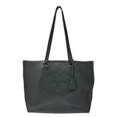 PRADA ロゴ レザートートバッグ グレー