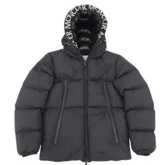 良品 MONCLER モンクレール MONTCLA モンクラ フーディロゴ ダウンジャケット G20911A00144 サイズ0 ブラック メンズ 古着 中古 USED