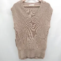 ◇ ⊇ センス オブ プレイス バイ 無地 ノースリーブ アゼアミVネックデザインベスト サイズF ブラウン系 レディース E  【1507250000457】