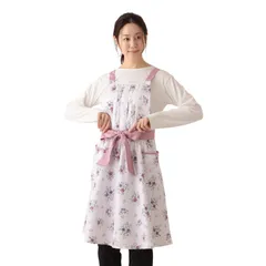 Color:ピンク [ アフタヌーンティー リビング ] AfternoonTea LIVING エプロン HP88 フラワーストライプエプロン ピンク